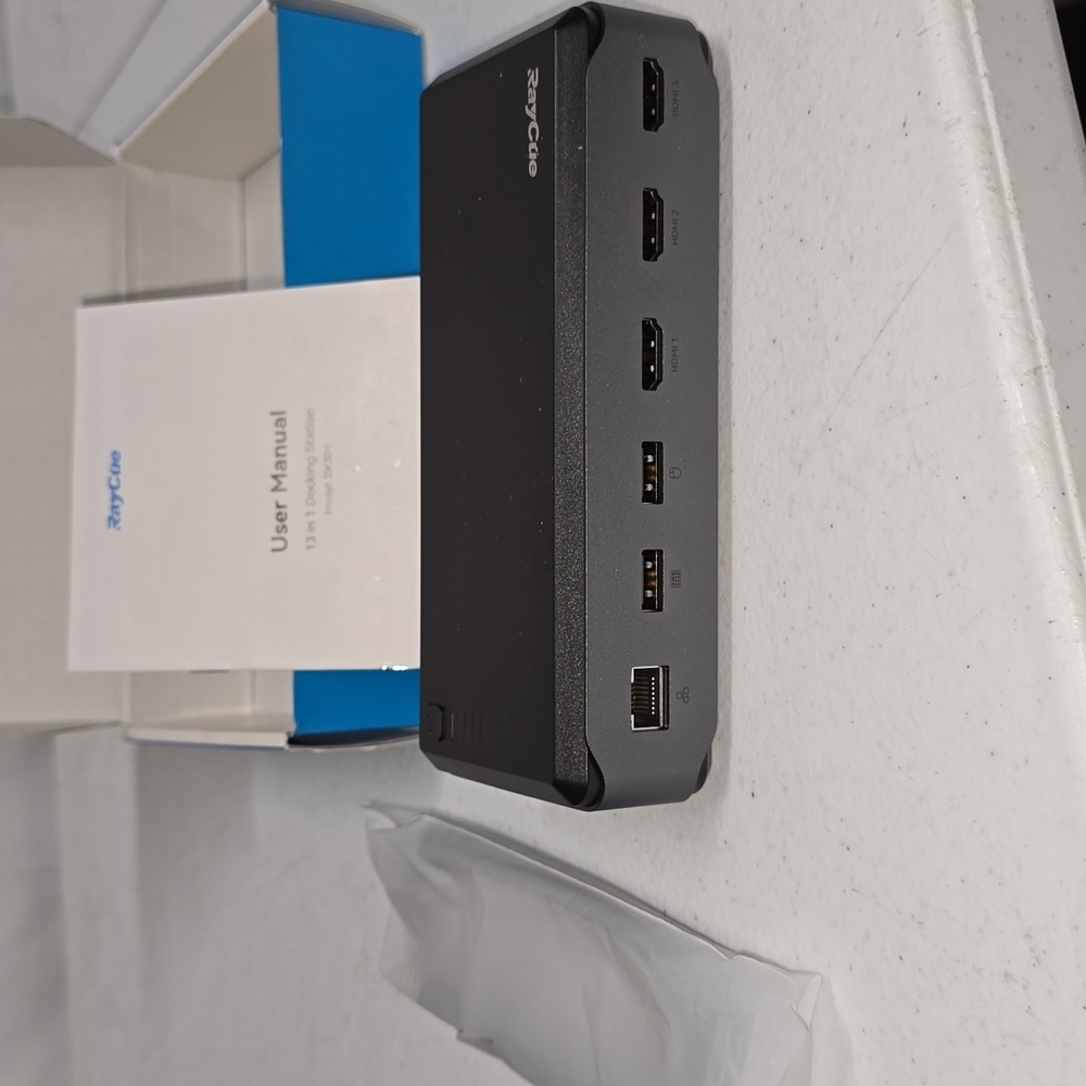 (001) USB C Docking Station Dual Monitor for MacBook Pro/Air, 13-in-1 Triple 4K
